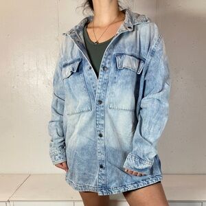100% Cotton Denim Button Down Jean Jacket